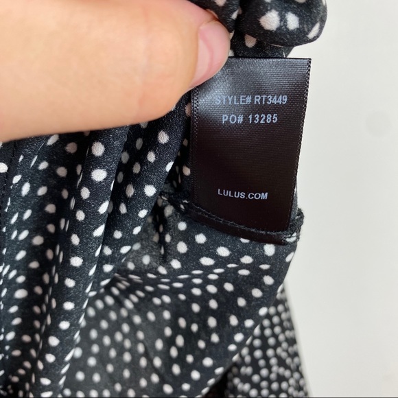 Lulus Love is Enough Black Polka Dot Wrap Top Sz L - Picture 13 of 13